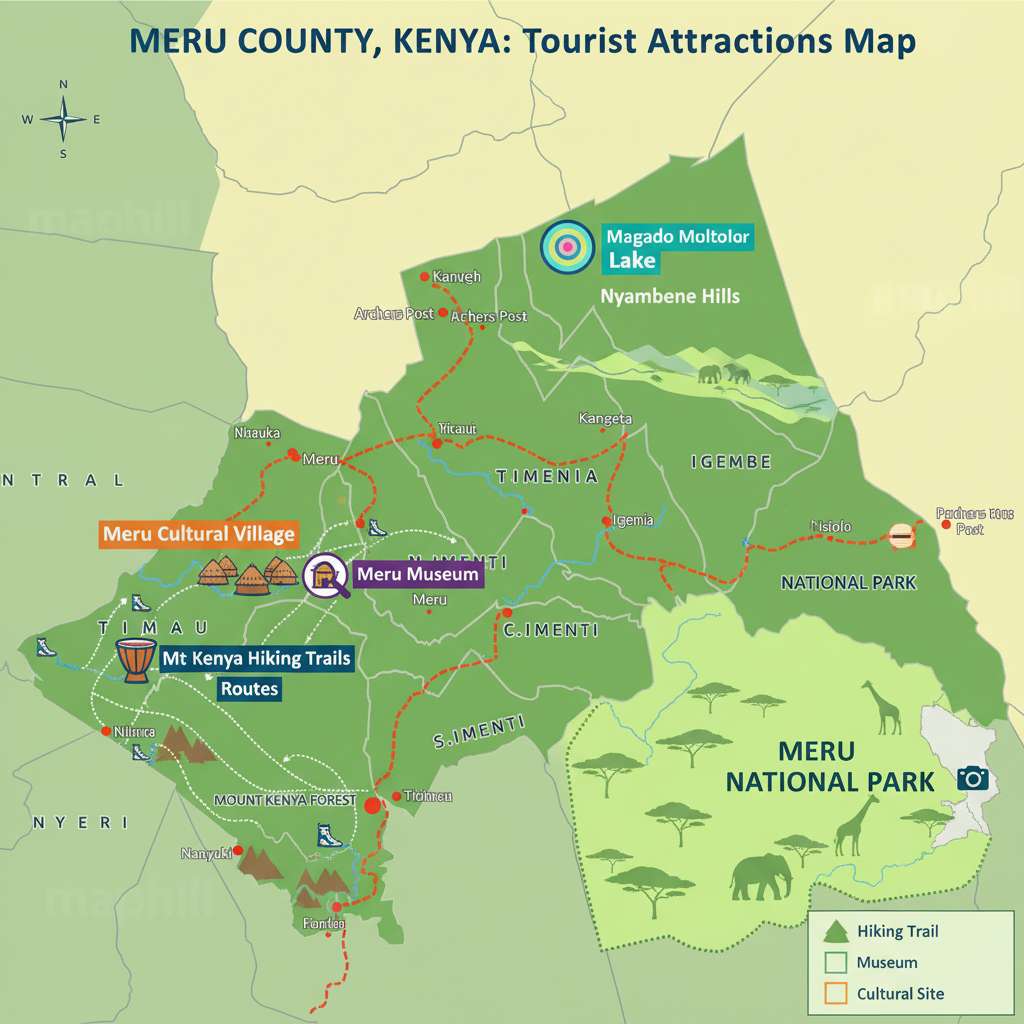 Meru County tourist map